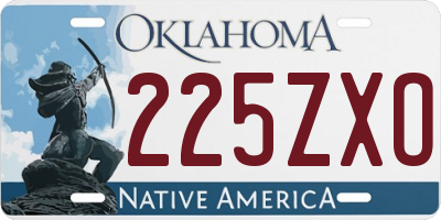 OK license plate 225ZXO