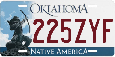 OK license plate 225ZYF