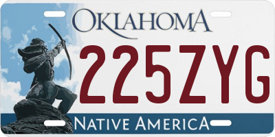 OK license plate 225ZYG