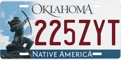 OK license plate 225ZYT