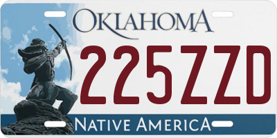 OK license plate 225ZZD