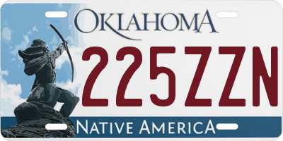 OK license plate 225ZZN