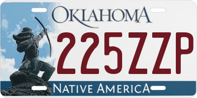 OK license plate 225ZZP