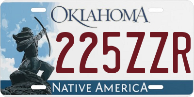 OK license plate 225ZZR