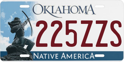 OK license plate 225ZZS