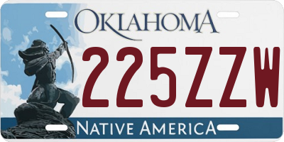 OK license plate 225ZZW