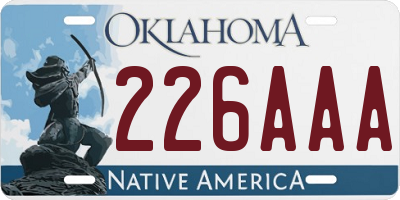 OK license plate 226AAA