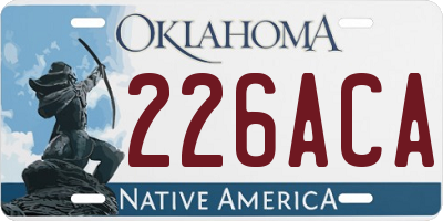 OK license plate 226ACA