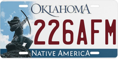 OK license plate 226AFM