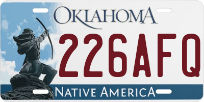 OK license plate 226AFQ