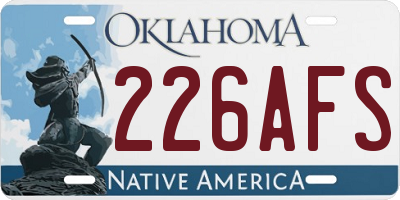 OK license plate 226AFS