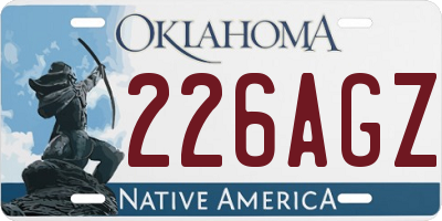 OK license plate 226AGZ
