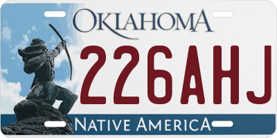 OK license plate 226AHJ