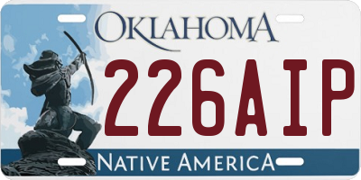 OK license plate 226AIP