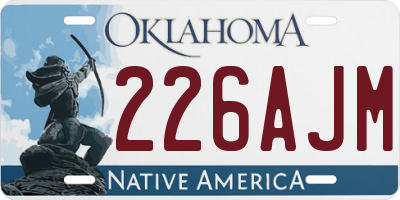 OK license plate 226AJM