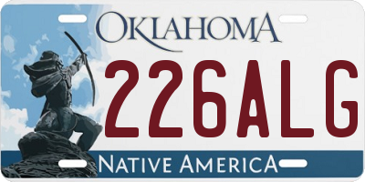 OK license plate 226ALG