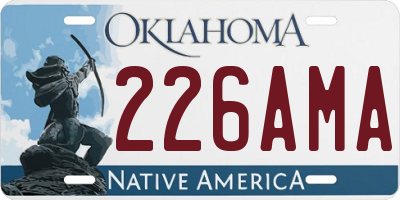 OK license plate 226AMA