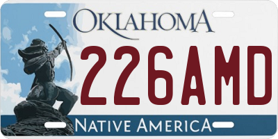 OK license plate 226AMD