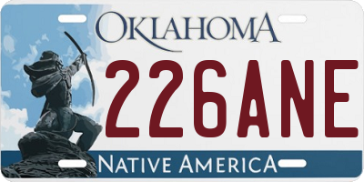 OK license plate 226ANE