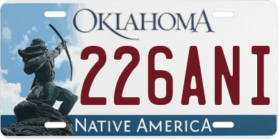 OK license plate 226ANI