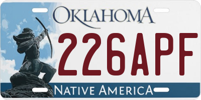 OK license plate 226APF