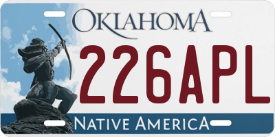 OK license plate 226APL
