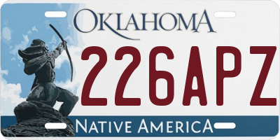 OK license plate 226APZ