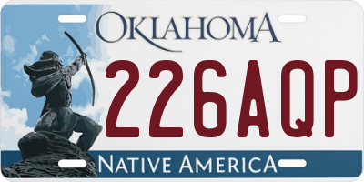 OK license plate 226AQP