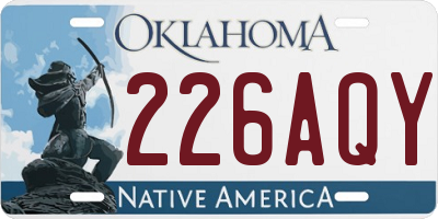 OK license plate 226AQY