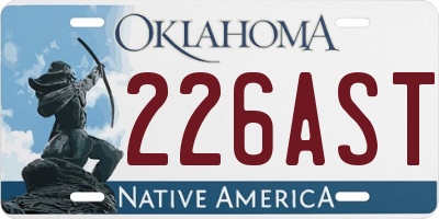OK license plate 226AST