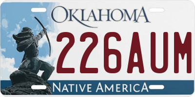 OK license plate 226AUM
