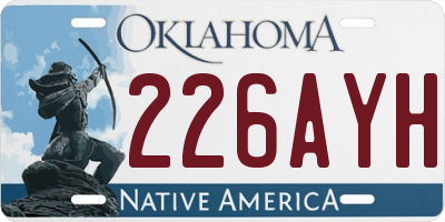 OK license plate 226AYH
