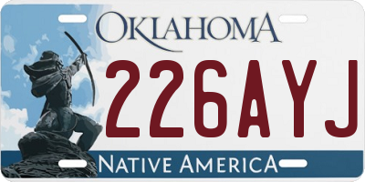 OK license plate 226AYJ