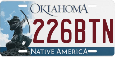 OK license plate 226BTN