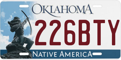 OK license plate 226BTY