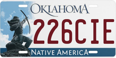 OK license plate 226CIE