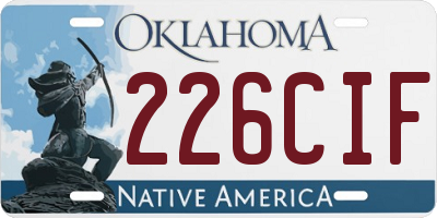 OK license plate 226CIF