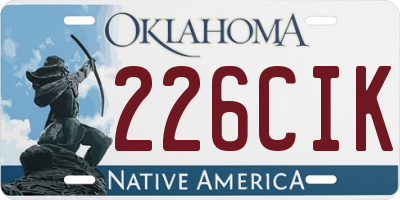 OK license plate 226CIK