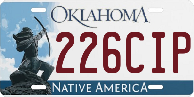OK license plate 226CIP