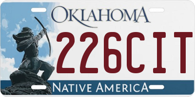 OK license plate 226CIT