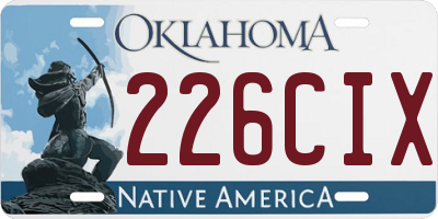 OK license plate 226CIX