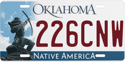 OK license plate 226CNW