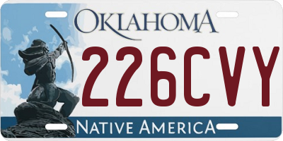 OK license plate 226CVY