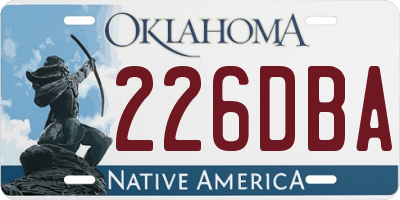OK license plate 226DBA
