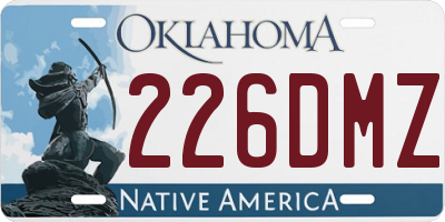 OK license plate 226DMZ