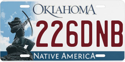 OK license plate 226DNB
