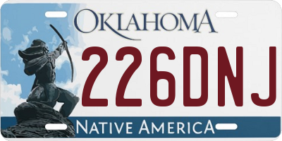 OK license plate 226DNJ