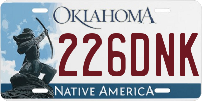 OK license plate 226DNK