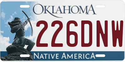 OK license plate 226DNW