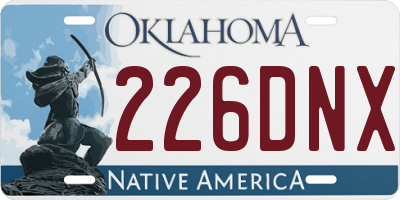 OK license plate 226DNX